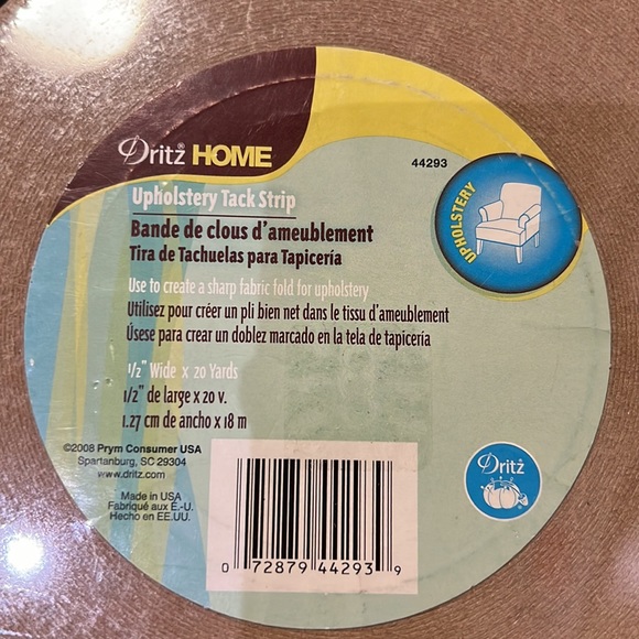 NWT Dritz HOME Upholstery Tack Strip 1/2” Wide x 20 Yards - Picture 3 of 5